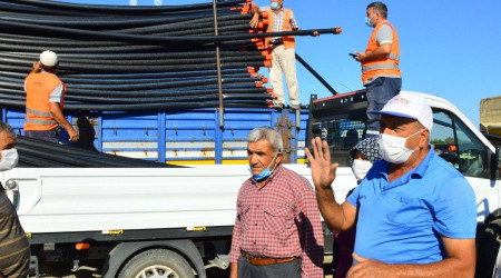 Yangınzede üreticilere 6 bin 300 adet sulama borusu desteği