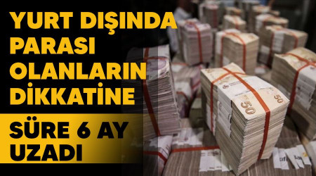 Yurt dışında parası olanların dikkatine, süre 6 ay uzadı