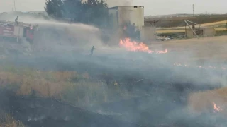 Alevlerin petrol istasyonuna sramamas iin seferber oldular