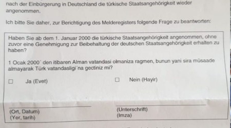 Almanya'da yaşayan Türklere vatandaşlık sorgusu