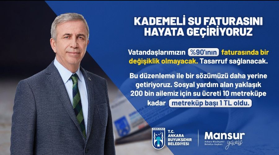 Ankara'da Kademeli Su Tarifesi'ne geçiliyor