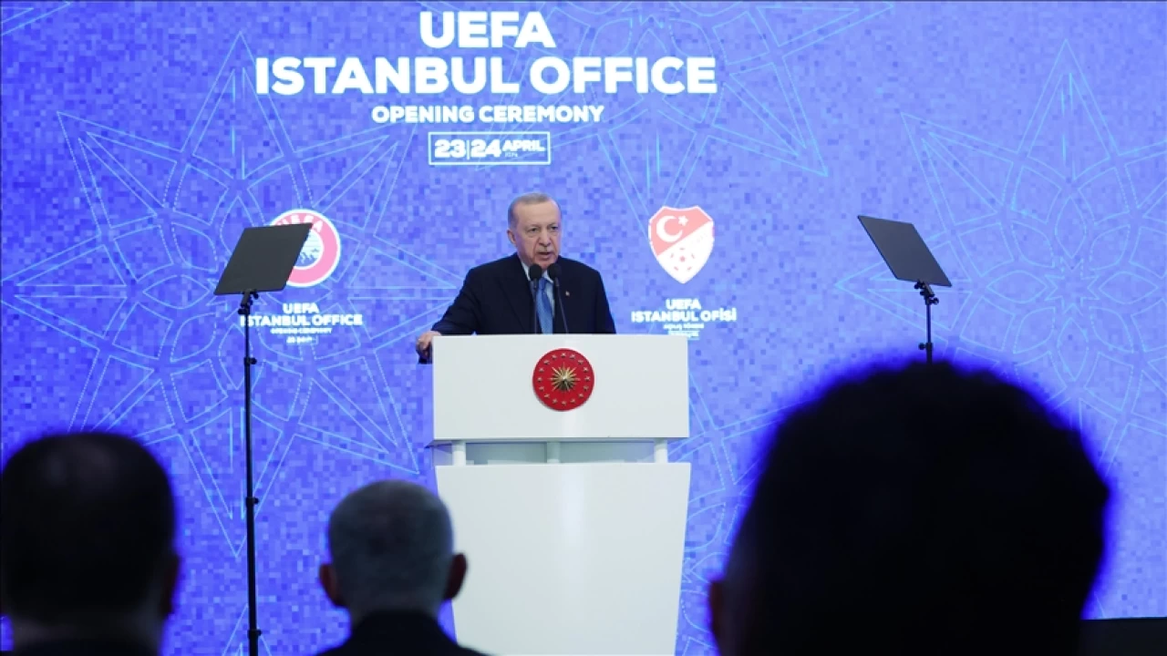 Cumhurbaşkanı Erdoğan, UEFA İstanbul Temsilciliği açılış töreninde konuştu
