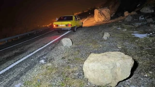 Erzurum-Artvin karayolunda heyelan