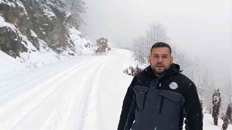 Giresun'un yüksek kesimlerinde karla mücadele başladı