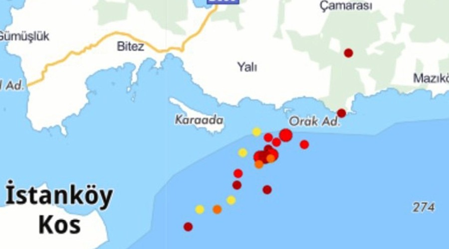 Gkova Krfezinde sral depremler