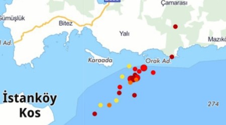 Gökova Körfezinde sıralı depremler