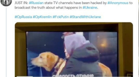 Hacker grubu Anonymous'dan, Rus devlet televizyonuna siber saldırı