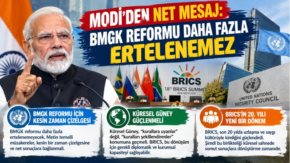 Hindistan Başbakanı Modi, BMGK reformunun daha fazla ertelenemeyeceğini vurguladı