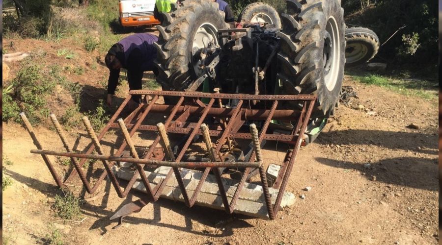 �zmir'de trakt�r takla att�: 1 yaral�