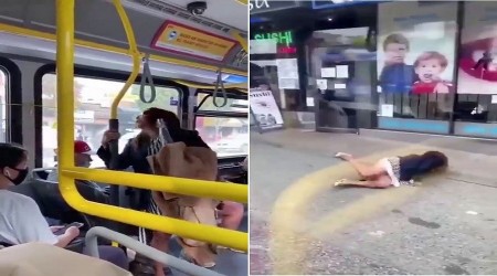 Kadını otobüsten attı
