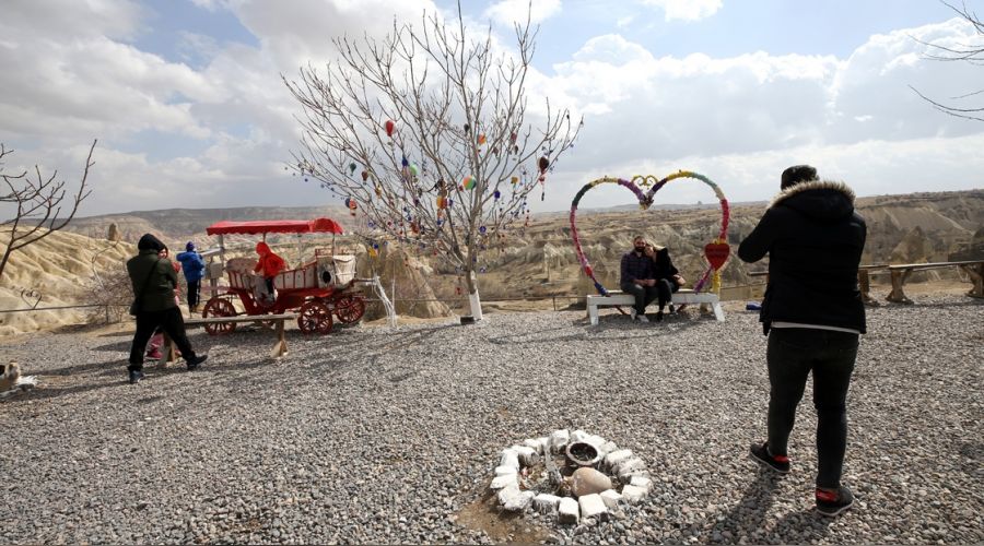 Kapadokya'ya turist akt