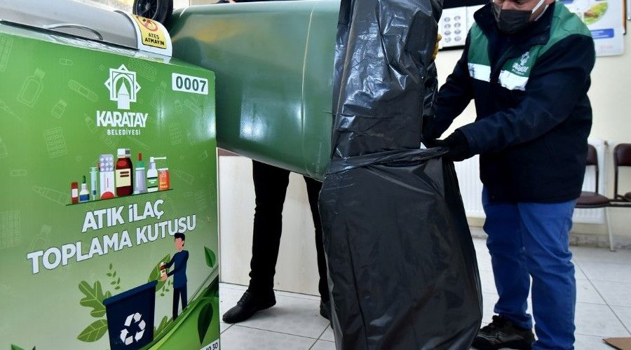 Karatay'da Belediyesi 6 ayda 1,5 ton at�k ila� toplad�