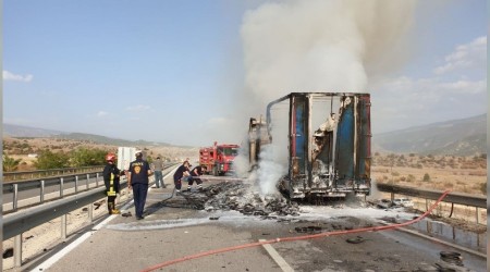 Kastamonu'da yabanc plakal tr, alev alev yand