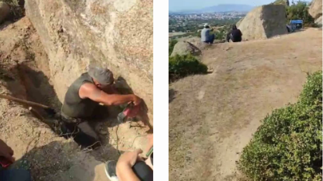 Kazmaya devam etti, jandarmayı görünce donakaldı