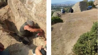 Kazmaya devam etti, jandarmayı görünce donakaldı