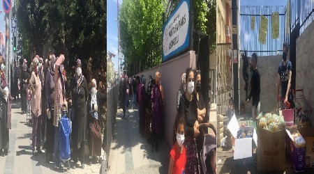 Küçükçekmece'de erzak dağıtımında kuyruklar oluştu