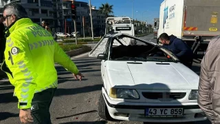 Milas'ta takla atan otomobilin sürücüsü yaralandı