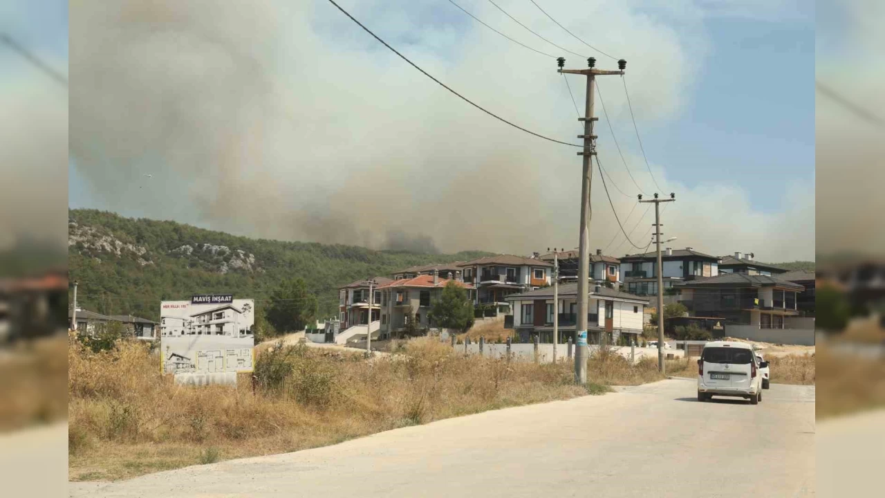 Mu�la'da dev yang�n bulutlar� g�ky�z�n� kaplad�