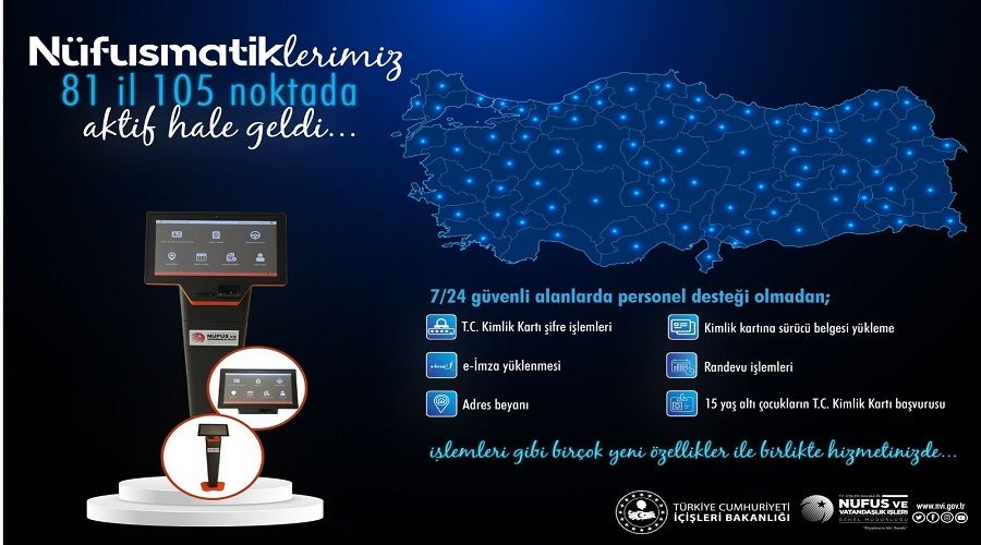 Nüfusmatikler 81 ilde iş başında!