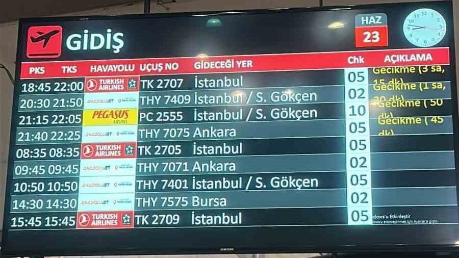 Rötarlı uçuşlar tepkiye neden oldu