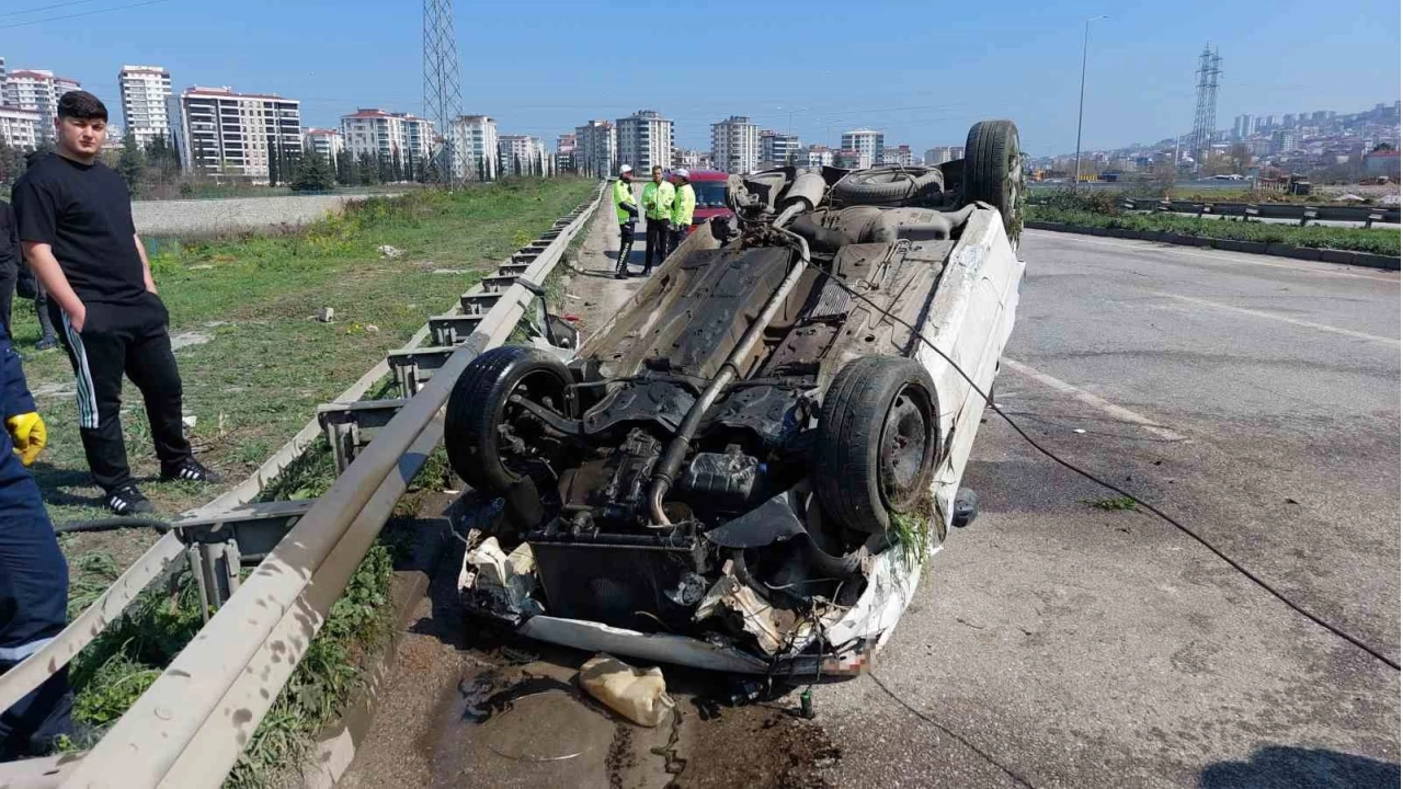 Samsun'da otomobil takla attı: 1 yaralı