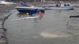 Silifke'de fırtına tekneleri batırdı