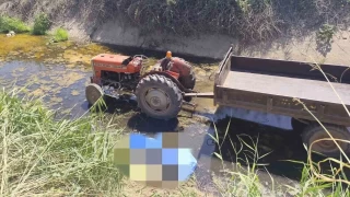 Sulama kanalna devrilen traktrn srcs hayatn kaybetti