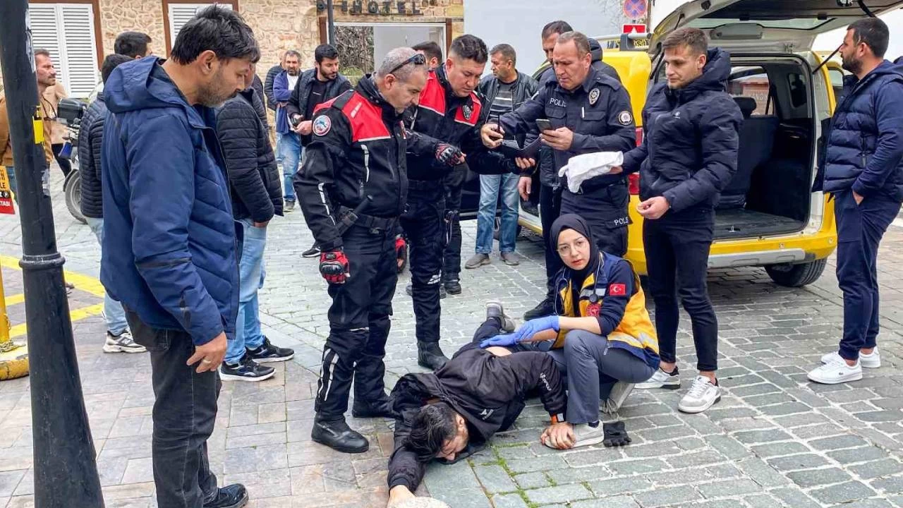 Taksici, tartt motosiklet srcsn vurdu