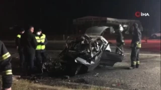 Tekirda'da otomobil i makinesine arpt: 5 l