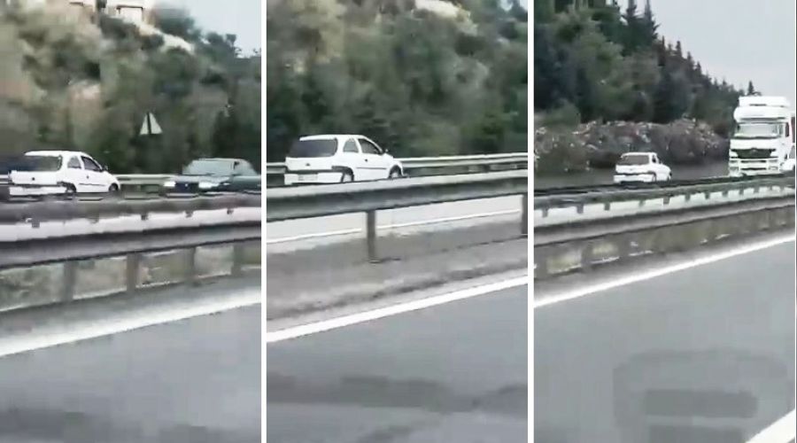 TEM'de ters y�nde giden otomobil tehlike sa�t�