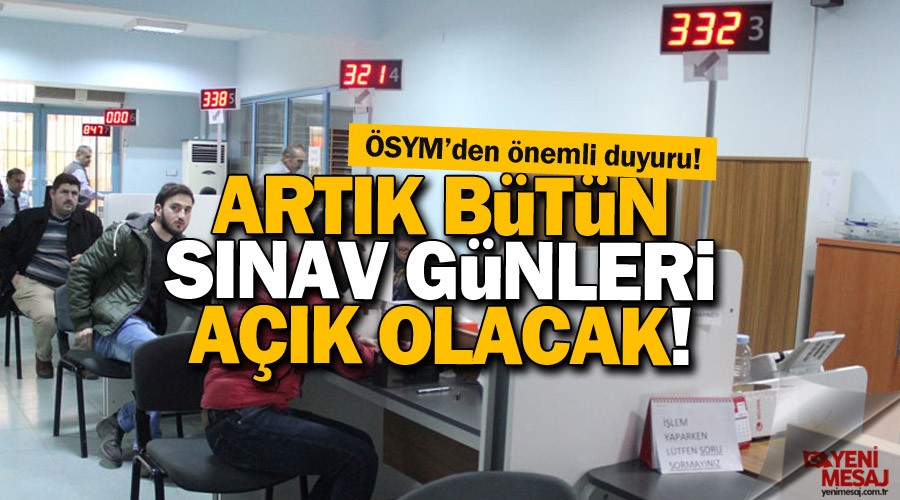 T�m s�nav g�nleri n�fus m�d�rl��� a��k olacak