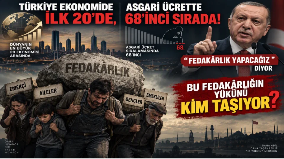 TÜRKİYE EKONOMİDE İLK 20’DE, ASGARİ ÜCRETTE 68’İNCİ SIRADA!
