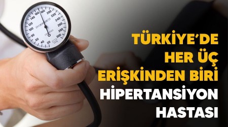 Türkiye'de her üç erişkinden biri hipertansiyon hastası