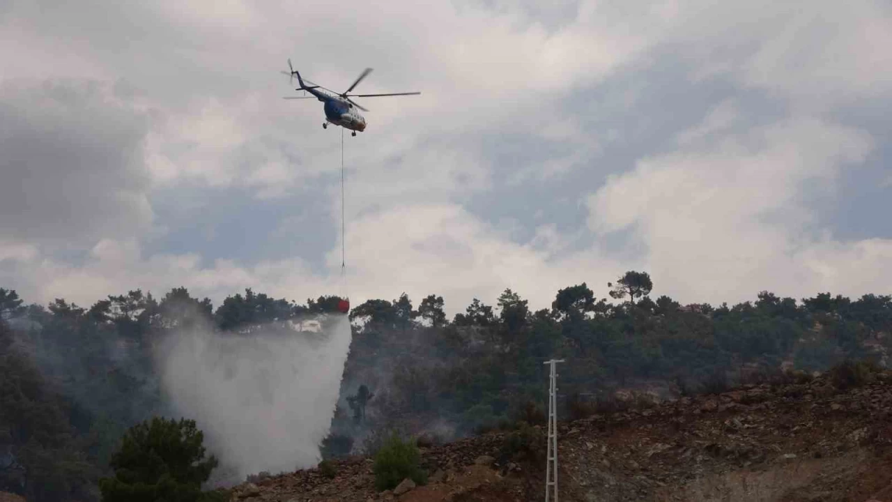 Adıyaman'da orman yangınına helikopterle müdahale edildi