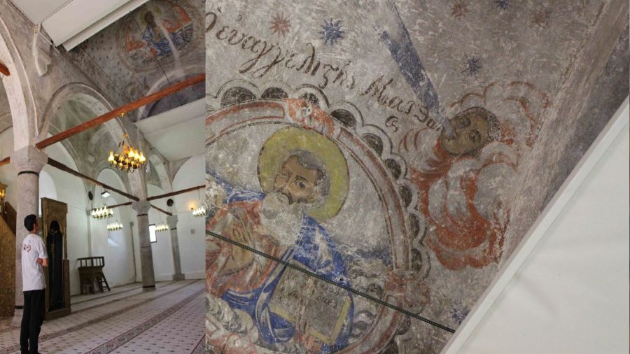 Cami içerisindeki Hıristiyanlık figürleri, AKP döneminde ortaya çıkarılmış