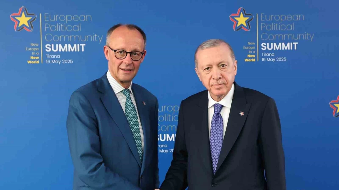 Cumhurba�kan� Erdo�an, Almanya Ba�ba�kan� Merz ile g�r��t�