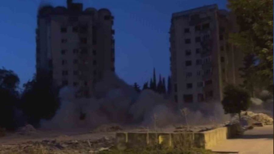 Dinamitle patlat�lan 13 katl� binalar yerle bir oldu