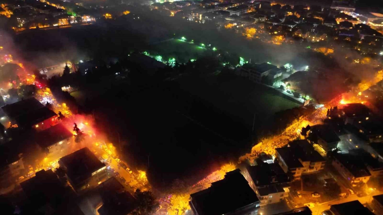 Florya'da şampiyonluk kutlaması havadan görüntülendi