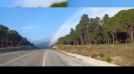 Kazdağları'nda ortaya çıkan gökkuşağı beğeniyle izlendi