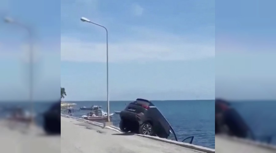 Kiraladığı lüks cipi denize attı