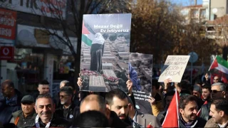 Krehir'de Filistin'e destek yry dzenlendi
