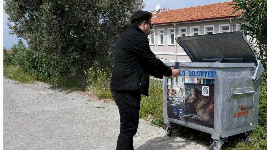 Ku�adas�'nda karekodlu ��p konteyneri d�nemi