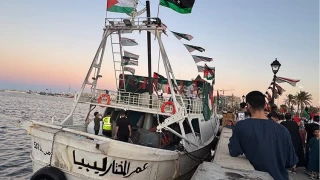 Libya'da Kresel Sumud Filosu'ndaki mer Muhtar gemisi Gazze'ye doru yola kt