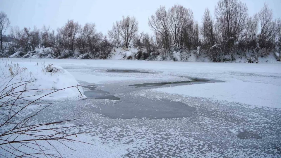 Mu�'ta Karasu Nehri buz tuttu