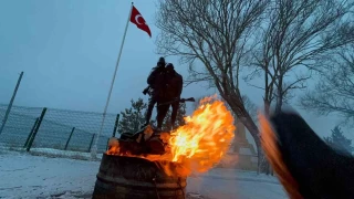 Sarıkamış Harekatı'nın 109. yılı: Öğrenciler eksi 15 derecede 'saygı' nöbeti tuttu