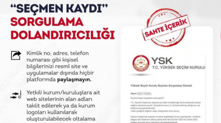 "Seçmen kaydınızı sorgulayın" linkiyle dolandırıcılığa dikkat