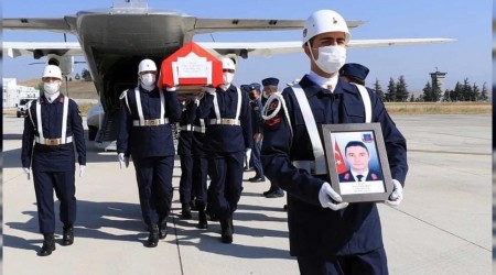 Şehit astsubay törenle karşılandı