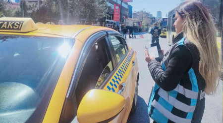 Şişli'de ticari taksi sürücülerine denetim