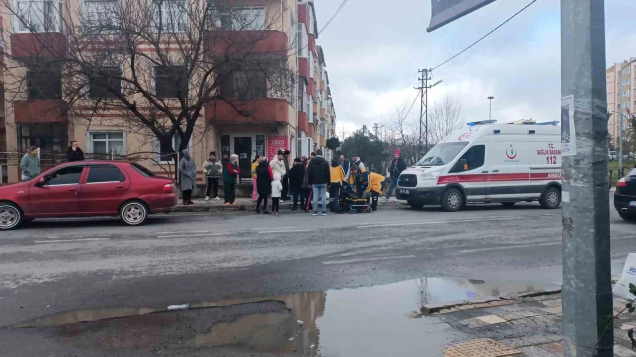 Tekirda'da bankta oturan vatandaa otomobil arpt