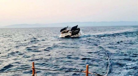 Yunanlıların ateş açtığı tekne böyle battı